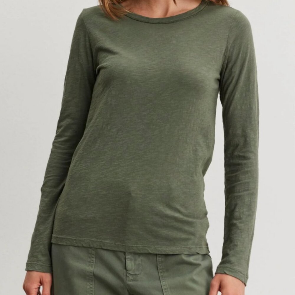 Velvet graham and Spencer Lizzie Cotton Slub Tee Green